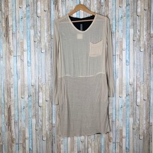 NWT Raquel Allegra Contrast Crepe Tunic Dress 0